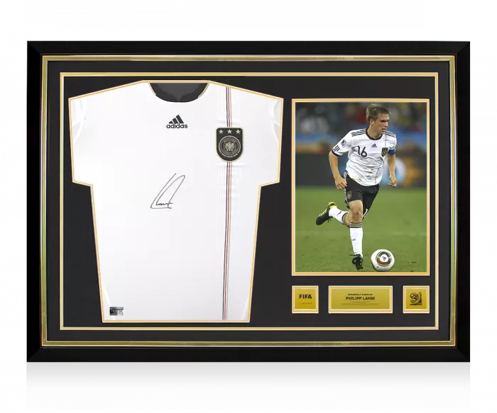icons Philipp Lahm Official 2010 FIFA World Cup™ Front Signed and Hero Framed Germany 2010-11 Home Shirt