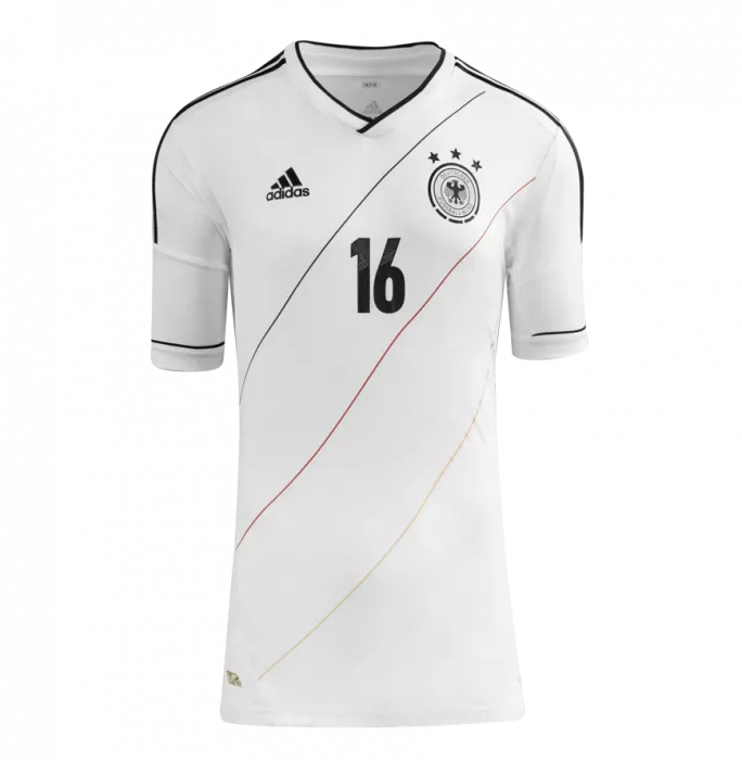 Icons Philipp Lahm Official 2014 FIFA World Cup™ Back Signed And Hero Framed Germany 2012-13 Home Shirt