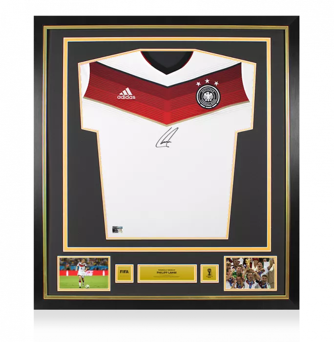 icons Philipp Lahm Official 2014 FIFA World Cup™ Front Signed and Framed Germany 2014 Home Shirt