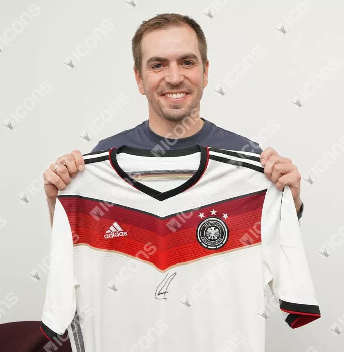 Icons Philipp Lahm Official 2014 FIFA World Cup™ Front Signed And Hero Framed Germany 2014 Home Shirt