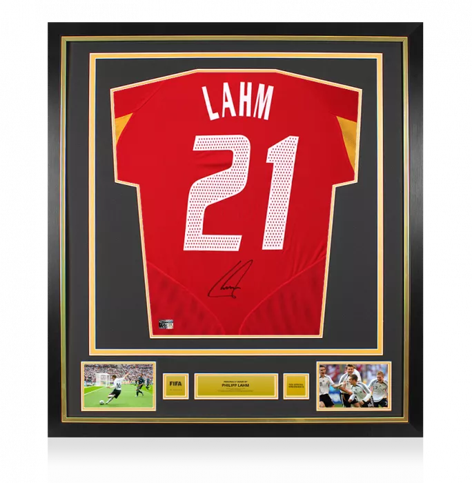 icons Philipp Lahm Official FIFA World Cup™ Back Signed and Framed Germany 2004-06 Third Shirt