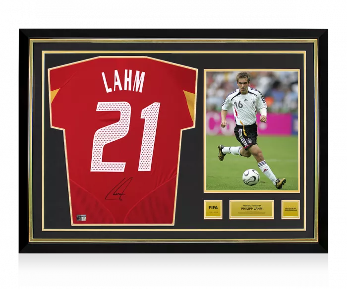 icons Philipp Lahm Official FIFA World Cup™ Back Signed and Hero Framed Germany 2004-06 Third Shirt