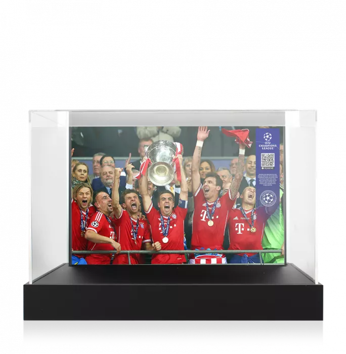 Icons Philipp Lahm Official UEFA Champions League Signed Adidas Predator Boot In Photo Acrylic Case: Option 1