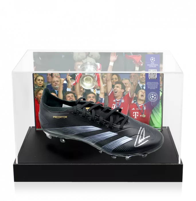 icons Philipp Lahm Official UEFA Champions League Signed Adidas Predator Boot In Photo Acrylic Case: Option 1