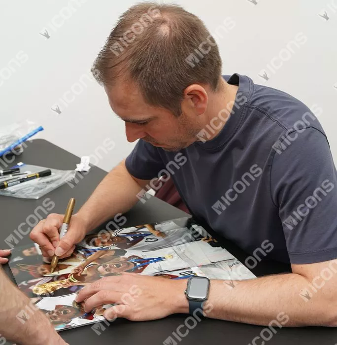Icons Philipp Lahm Signed Germany Photo In Black Wooden Frame: FIFA World Cup Winner