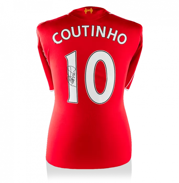 icons Philippe Coutinho Back Signed Liverpool 2014-15 Home Shirt