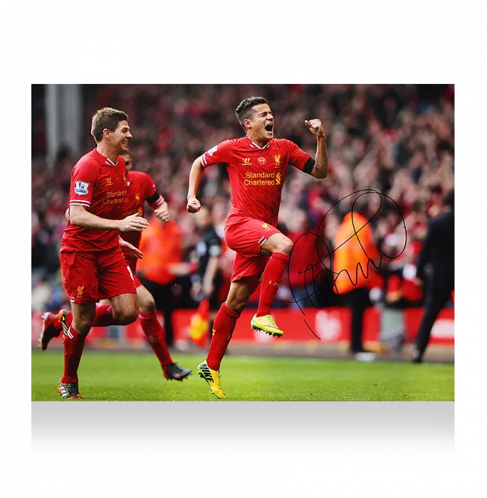 icons Philippe Coutinho Signed Liverpool Photo: Goal vs Manchester City