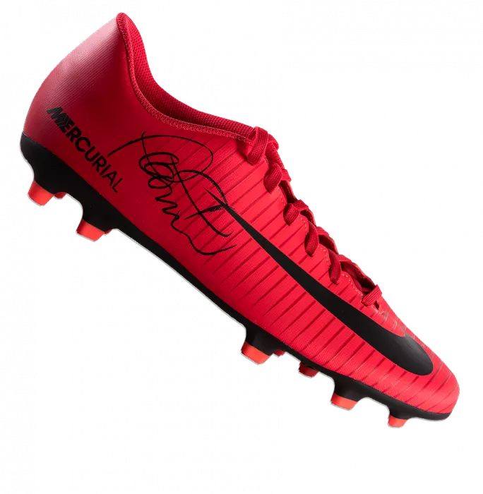icons Philippe Coutinho Signed Red and Black Nike Mercurial Boot