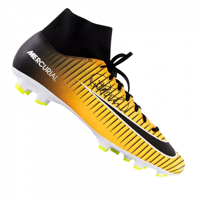 Icons Philippe Coutinho Signed Yellow And Black Nike Mercurial Boot