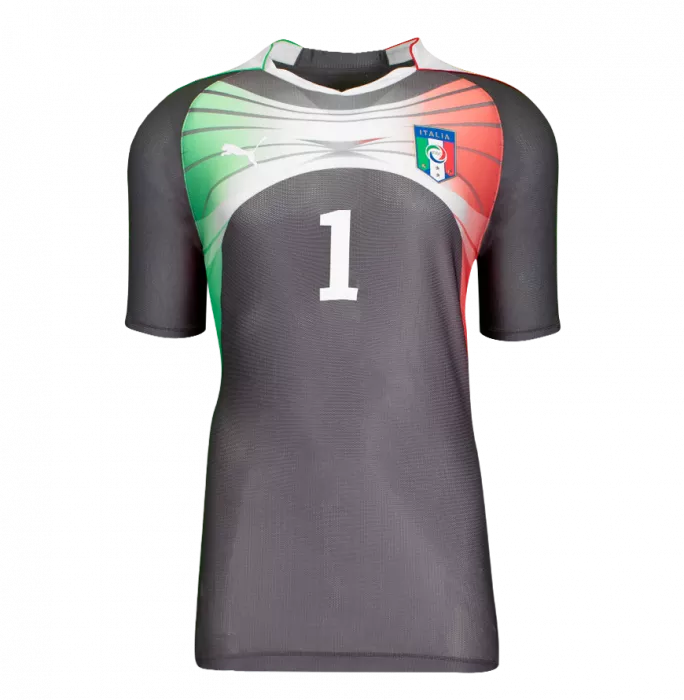 Icons PLAYER ISSUE Gianluigi Buffon Official 2010 FIFA World Cup™ Back Signed And Hero Framed Italy 2010-12 Goalkeeper Shirt