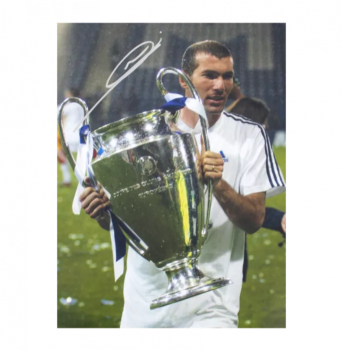 Icons PRE-FRAMED Zinedine Zidane Official UEFA Champions League Signed And Framed Real Madrid Photo: 2002 UEFA Champions League Winner