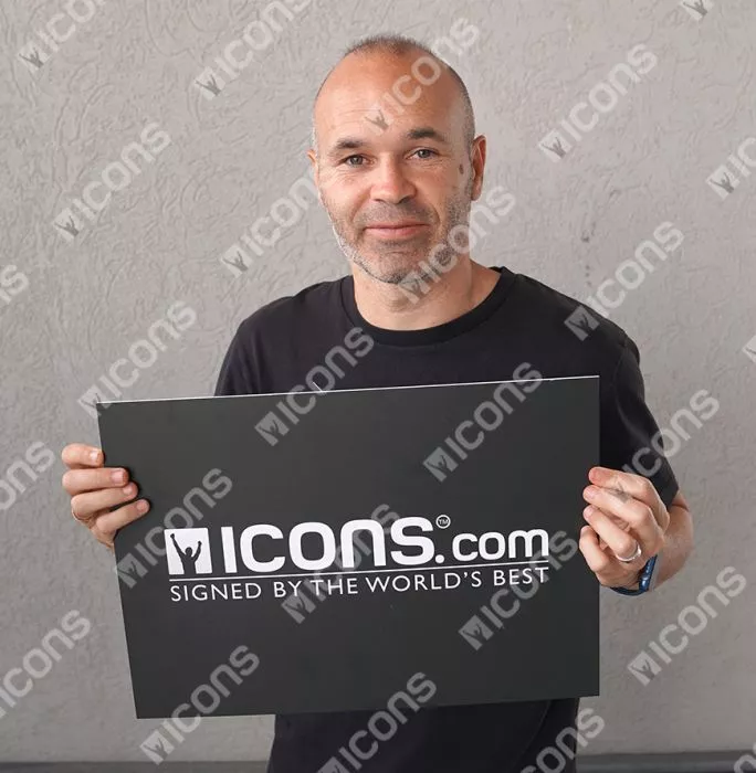 Icons PRE-ORDER Andres Iniesta Signed And Personally Dedicated FC Barcelona Home Shirt