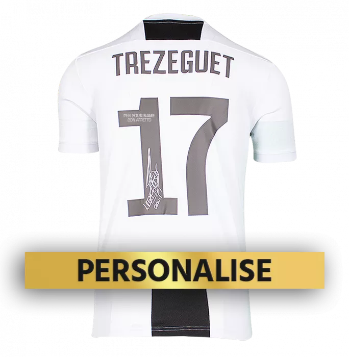 icons PRE-ORDER David Trezeguet Signed and Personally Dedicated Juventus Home Shirt