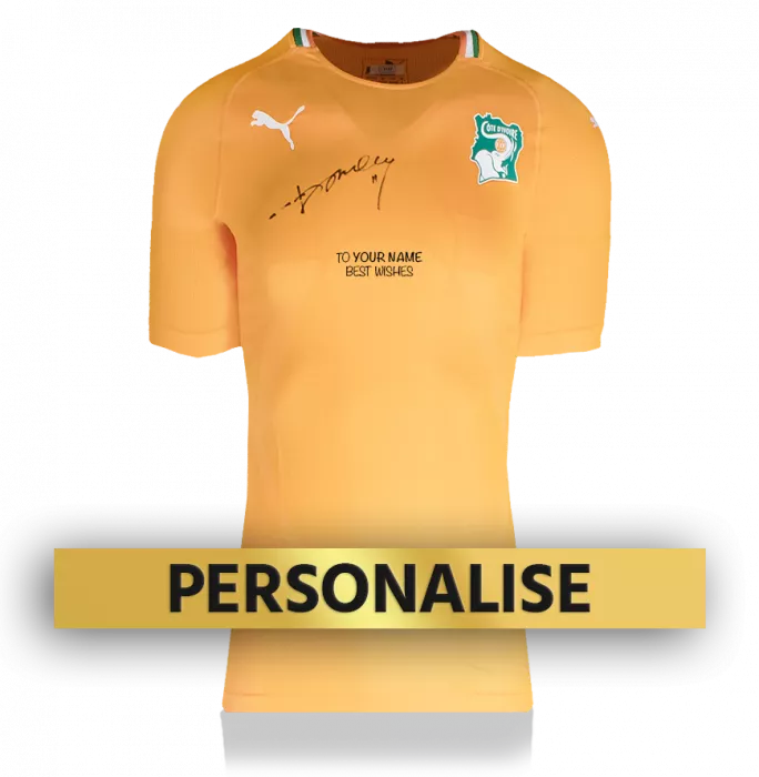 Icons PRE-ORDER Didier Drogba Signed And Personally Dedicated Ivory Coast Home Shirt