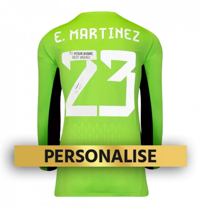 Icons PRE-ORDER Emiliano Martinez Signed And Personally Dedicated Argentina Home Shirt