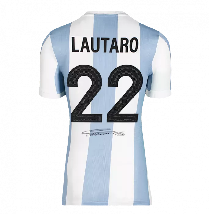 Icons PRE-ORDER Lautaro Martinez Back Signed Argentina 2024-25 Anniversary Home Shirt In Classic Frame