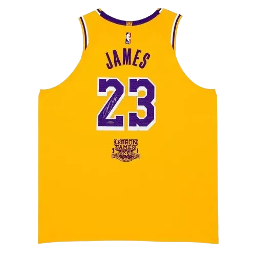 icons PRE-ORDER LeBron James Signed Los Angeles Lakers Home Jersey: 4x Champion 4x Finals MVP Edition