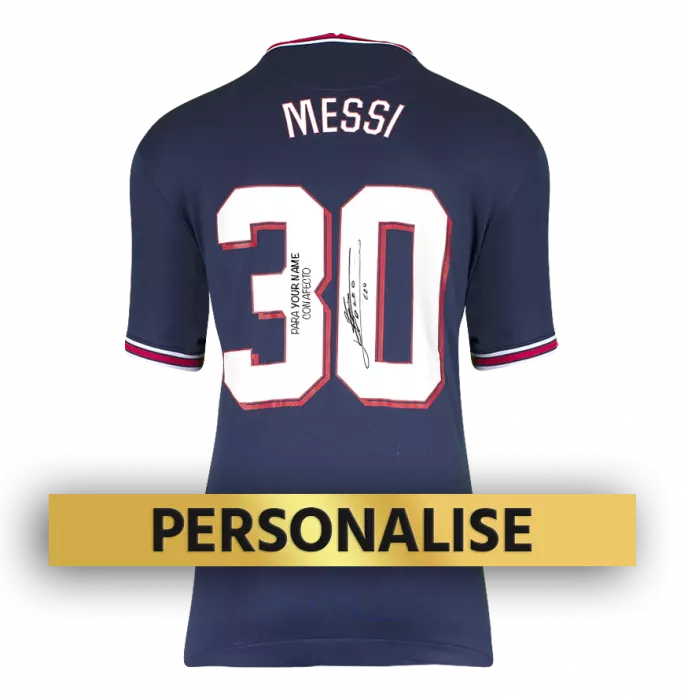 Icons PRE-ORDER Lionel Messi Signed And Personally Dedicated Paris Saint-Germain Home Shirt
