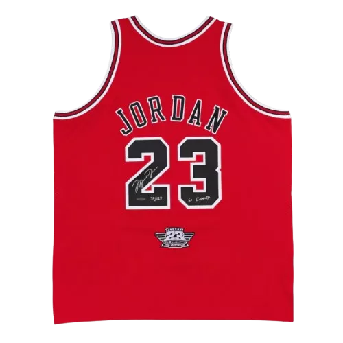 icons PRE-ORDER Michael Jordan Signed 1997-98 Mitchell & Ness Chicago Bulls Home Jersey: "6x Champ" Inscription