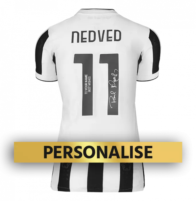 icons PRE-ORDER Pavel Nedved Signed and Personally Dedicated Juventus Home Shirt