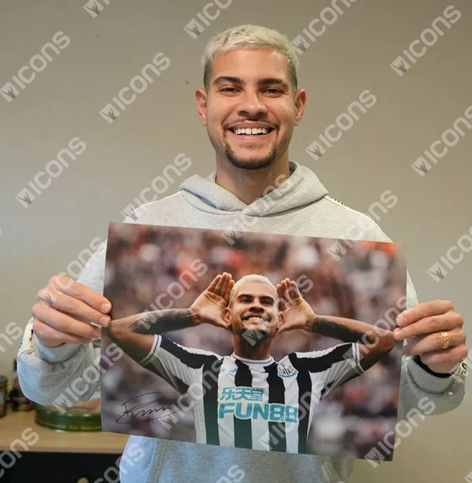 Icons Premium Framed Bruno Guimarães Signed Newcastle United Photo: Geordie Legend