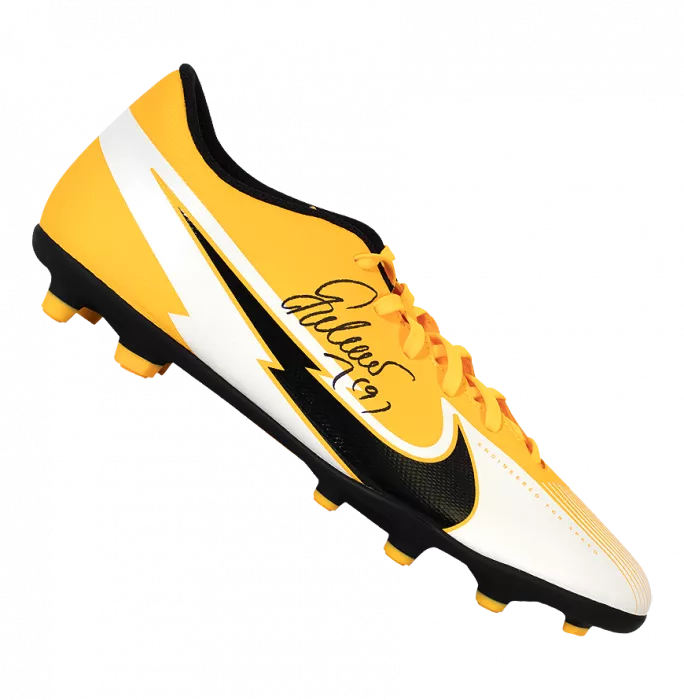 Icons Radamel Falcao Signed Orange And White Nike Mercurial Vapor Boot In Acrylic Case