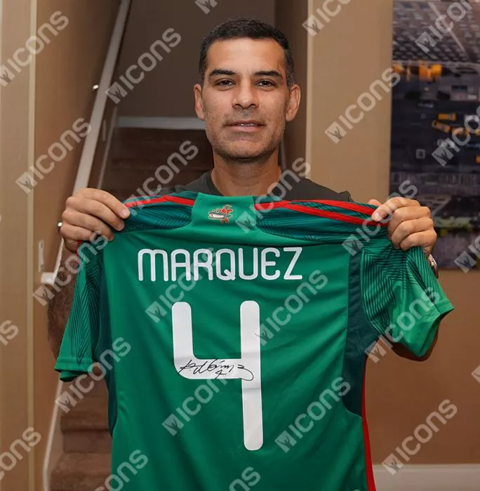 Icons Rafael Marquez Back Signed Mexico Modern Home Shirt With Fan Style Numbers In Classic Frame