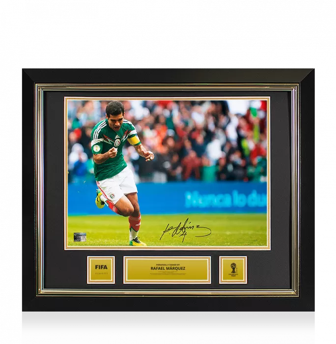 icons Rafael Marquez Official 2014 FIFA World Cup™ Signed and Framed Mexico Photo: Azteca Goal vs New Zealand