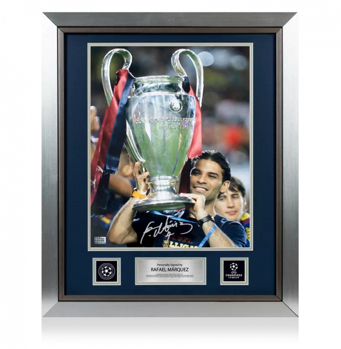 Icons Rafael Marquez Official UEFA Champions League Signed And Framed FC Barcelona Photo: 2009 UEFA Champions League Winner