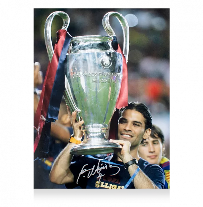 Icons Rafael Marquez Signed FC Barcelona Photo In Black Wooden Frame: 2009 UEFA Champions League Winner