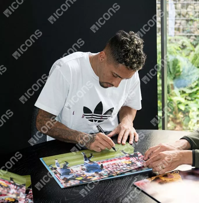 Icons Raphinha Signed Leeds United Photo In Black Wooden Frame: Goal Vs Brentford