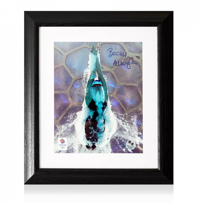 icons Rebecca Adlington Signed and Framed Limited Edition Team GB Photo: Underwater Start