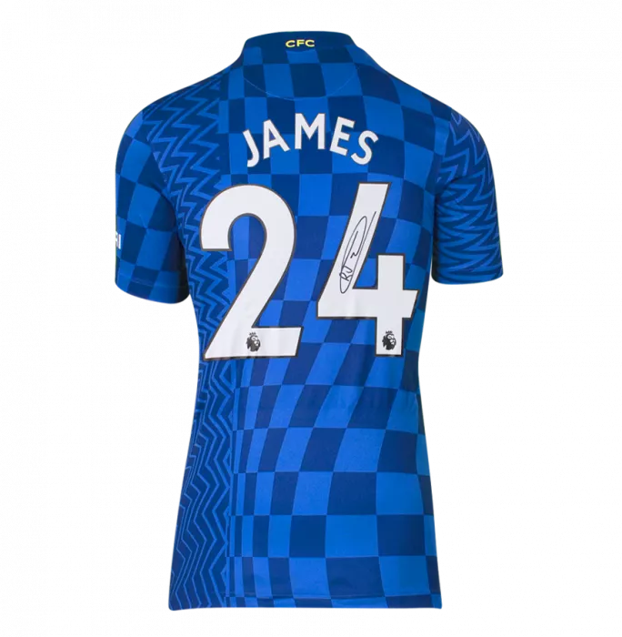 Icons Reece James Back Signed Chelsea 2021-22 Home Shirt In Classic Frame