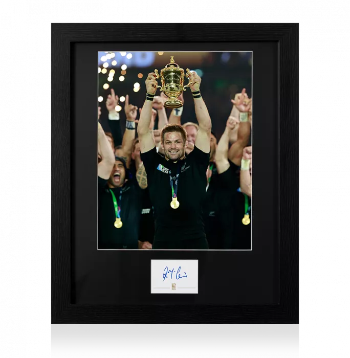 Icons Richie McCaw Signed Rugby World Cup 2015 Card And New Zealand Photo Frame