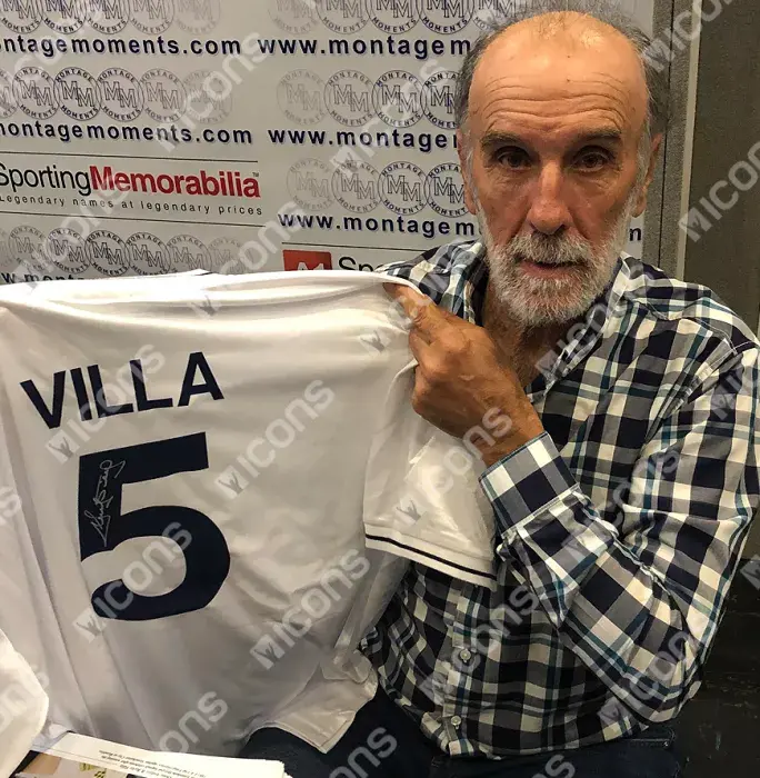 Icons Ricky Villa Back Signed Retro Tottenham Hotspur Home Shirt In Classic Frame