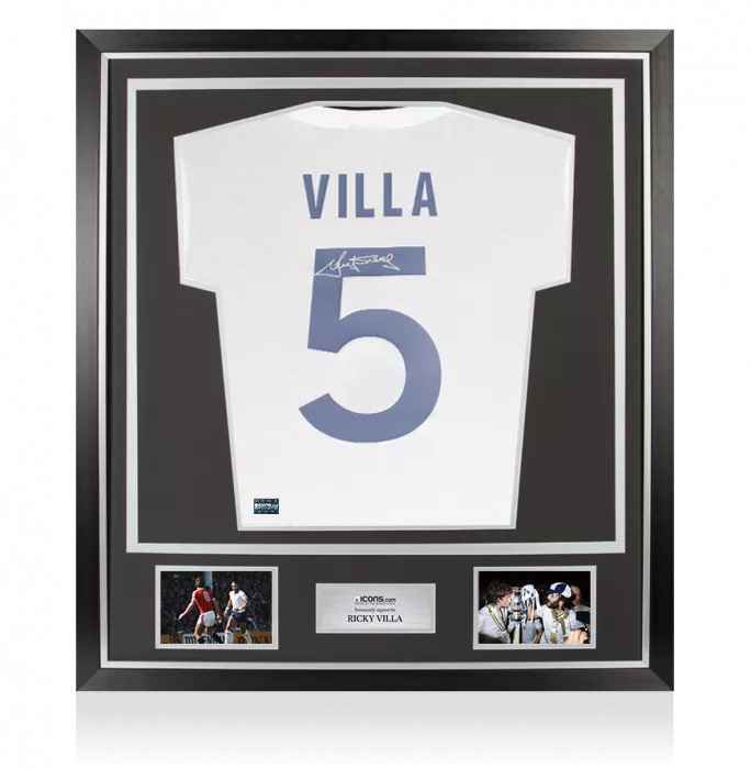 icons Ricky Villa Back Signed Tottenham Hotspur 1978 Home Shirt In Classic Frame