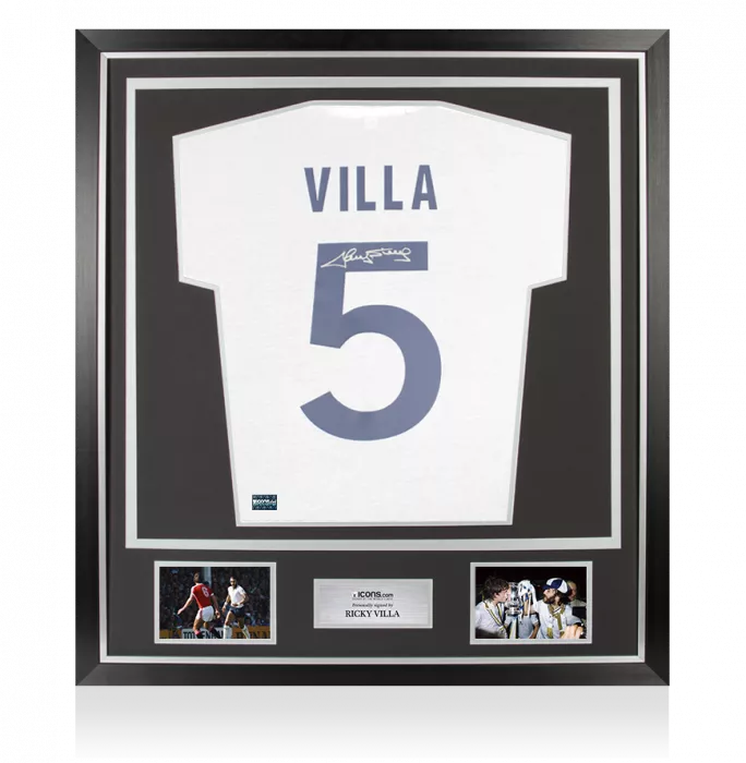icons Ricky Villa Back Signed Tottenham Hotspur 1981 Home Shirt In Classic Frame