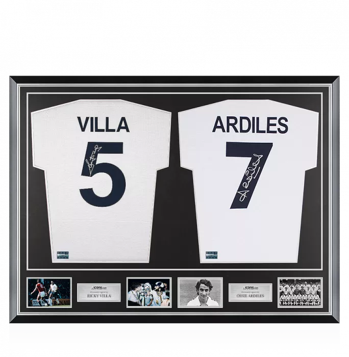icons Ricky Villa & Ossie Ardiles Signed Tottenham Hotspur Shirts In Classic Dual Frame