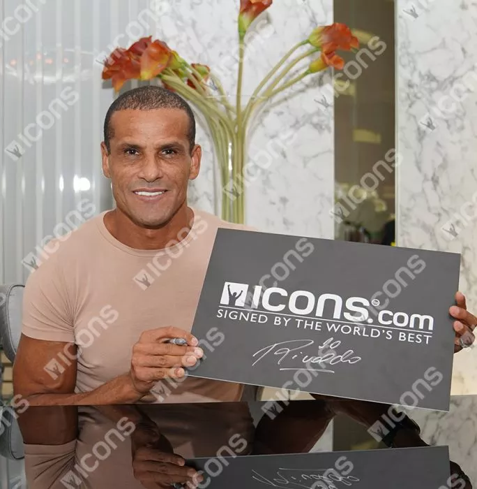 Icons Rivaldo Back Signed Brazil Retro Home Shirt In Deluxe Packaging