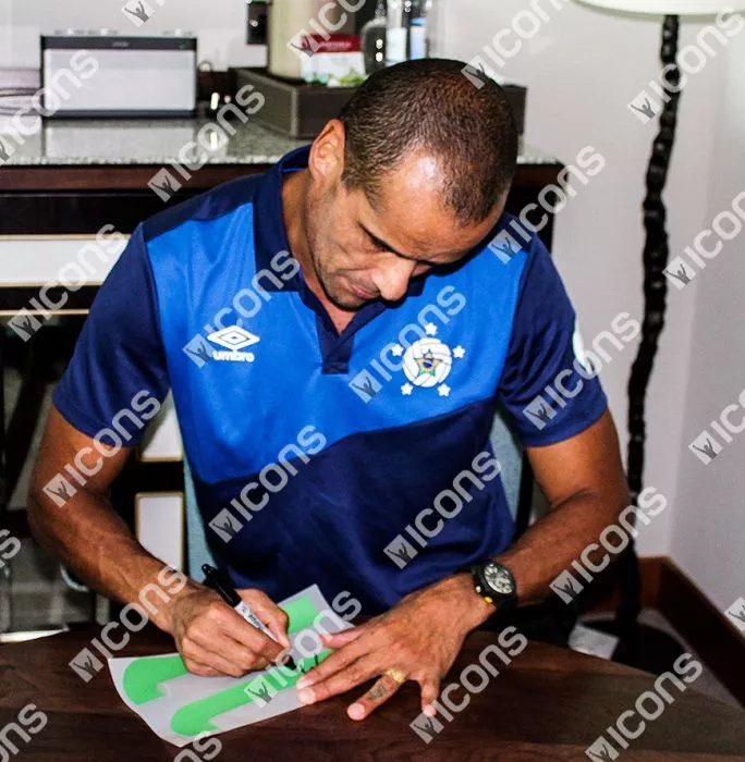 Icons Rivaldo Back Signed Retro Brazil Shirt With Fan Style Numbers