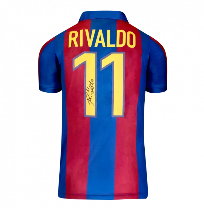 Icons Rivaldo & Luis Enrique Signed Barcelona Shirts In Classic Dual Frame
