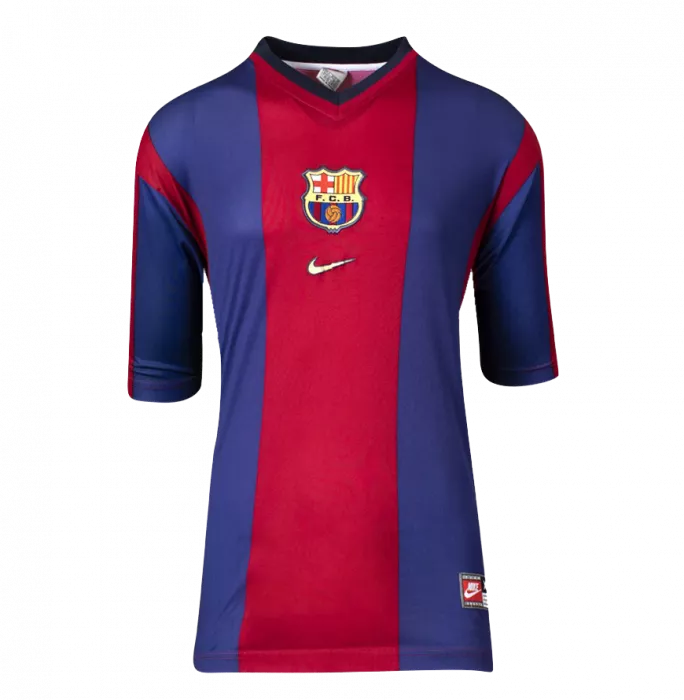 Icons Rivaldo Official Ballon D'Or™ Back Signed And Hero Framed FC Barcelona 1998-99 Home Shirt
