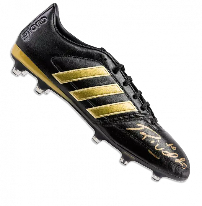 icons Rivaldo Signed Black and Gold Adidas Gloro Boot