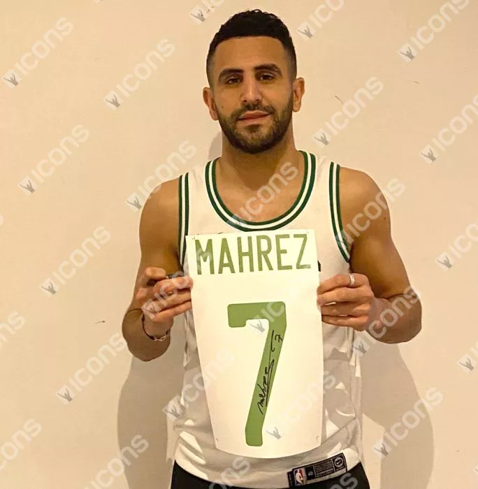 Icons Riyad Mahrez Official FIFA World Cup™ Back Signed And Framed Algeria T Shirt