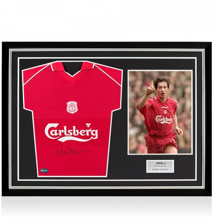 icons Robbie Fowler Front Signed Liverpool 2000-01 Home Shirt In Hero Frame: Option 1