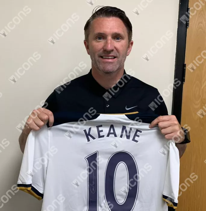 Icons Robbie Keane Back Signed Tottenham Hotspur 2016-17 Home Shirt Home Shirt In Hero Frame: Option 1