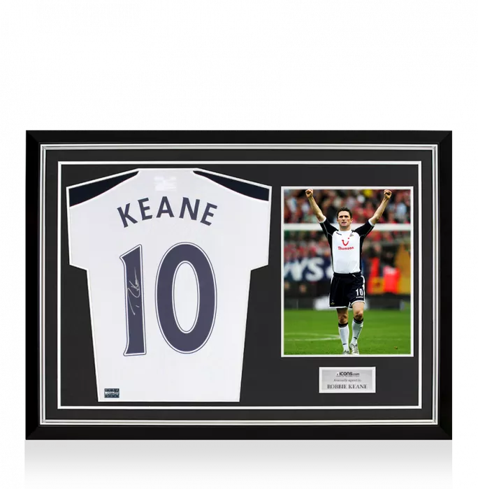 Icons Robbie Keane Back Signed Tottenham Hotspur 2016-17 Home Shirt Home Shirt In Hero Frame: Option 1