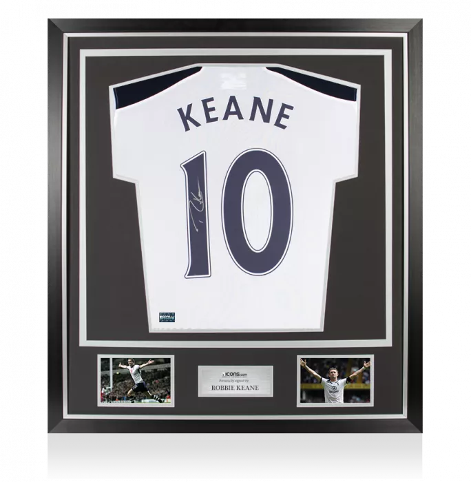 Icons Robbie Keane Back Signed Tottenham Hotspur 2016-17 Home Shirt In Classic Frame