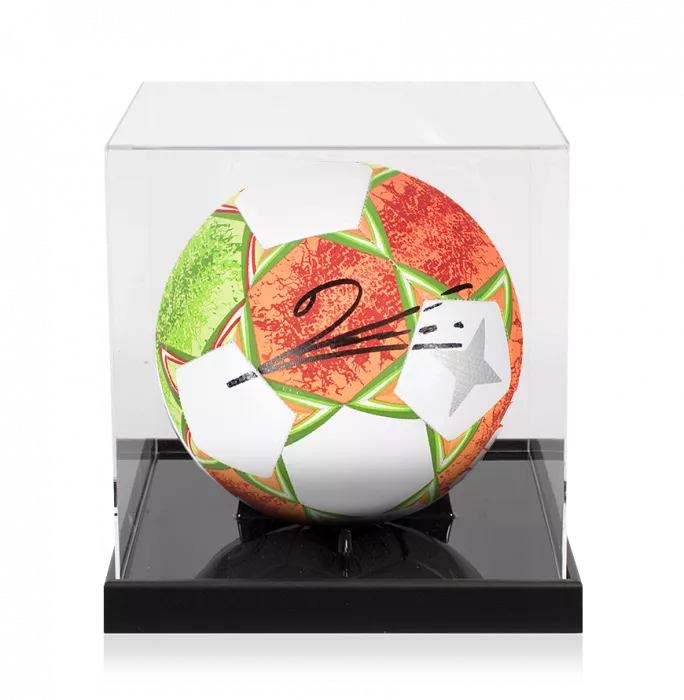icons Robert Lewandowski Signed Derbystar Bundesliga Football In Acrylic Case