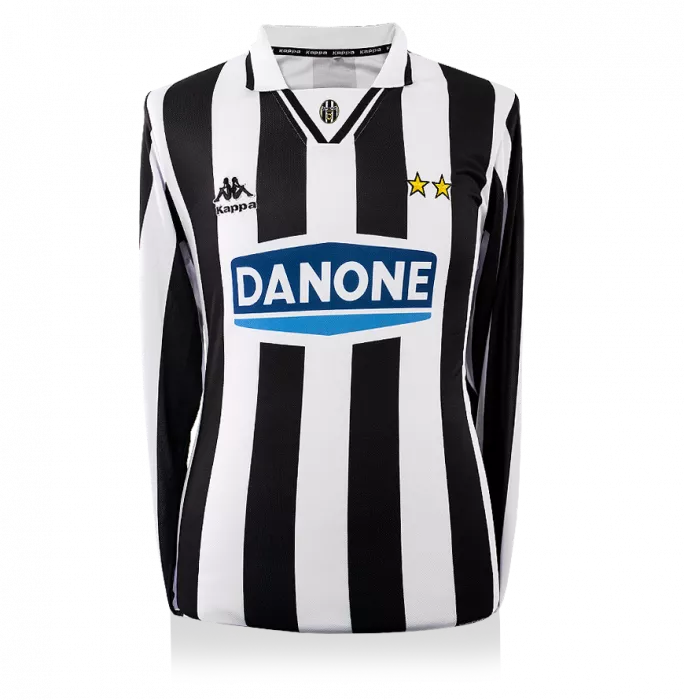 Icons Roberto Baggio Back Signed Juventus 1994-95 Home Shirt With Long Sleeves
